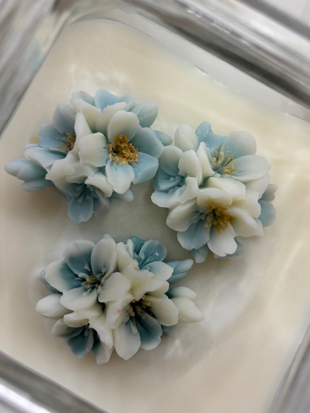 Contenitore in vetro con fiori di ciliegio
