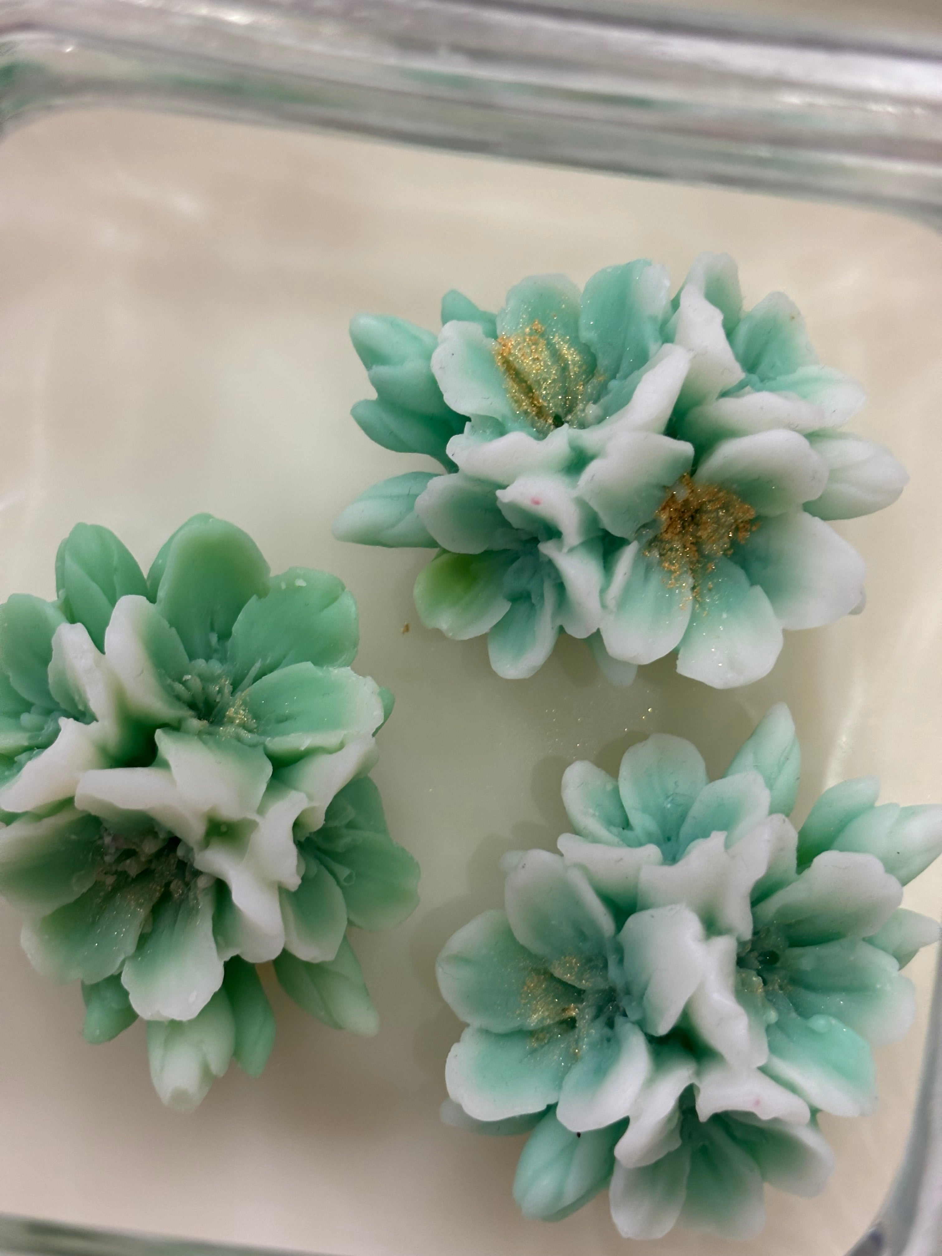 Contenitore in vetro con fiori di ciliegio